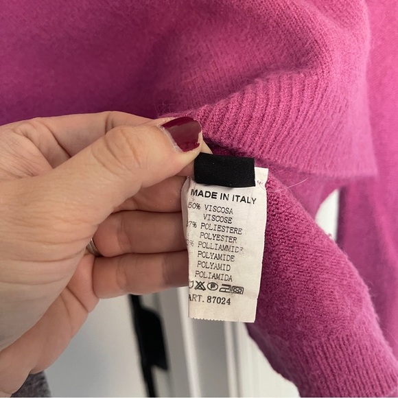 Apparis Fuchsia Sweater Pullover Dolman Sleeves Boxy - Picture 4 of 5